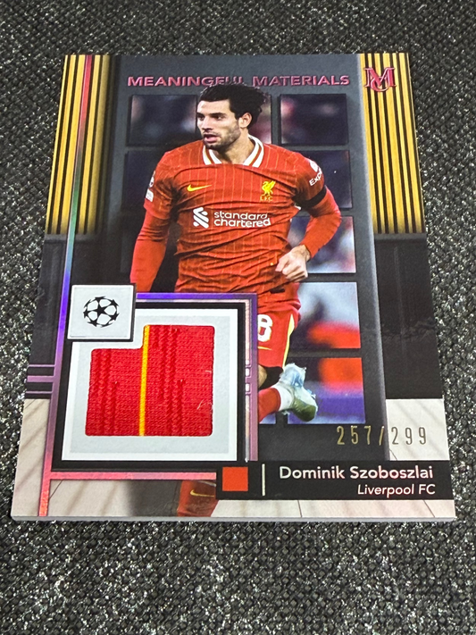 2024-25 Topps Museum Collection UEFA Club Competitions Meaningful Material Relic Card 257/299 - Dominik Szoboszlai