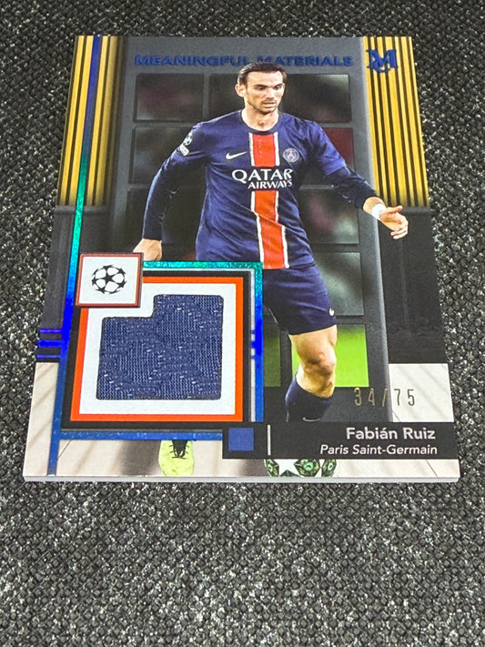 2024-25 Topps Museum Collection UEFA Club Competitions Meaningful Material Relic Card 34/75 - Fabian Ruiz