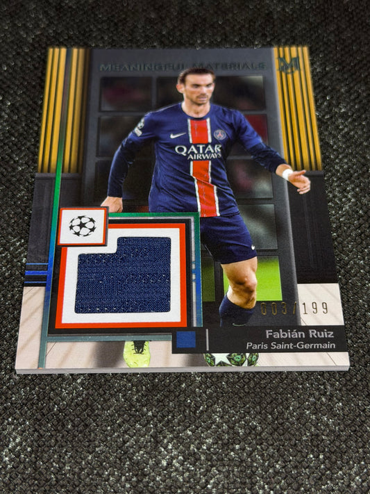 2024-25 Topps Museum Collection UEFA Club Competitions Meaningful Material Relic Card 003/199 - Fabian Ruiz