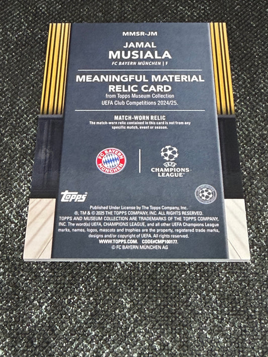 2024-25 Topps Museum Collection UEFA Club Competitions Meaningful Material Relic Card 37/75 - Jamal Musiala