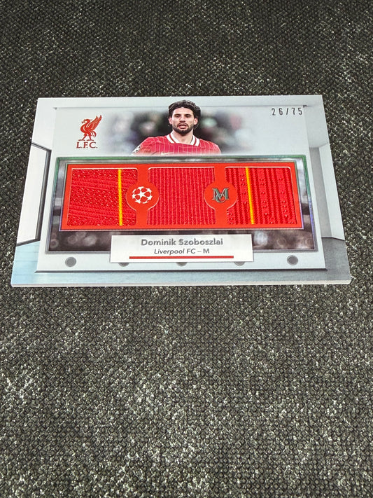 2024-25 Topps Museum Collection UEFA Club Competitions Single Player Triple Relic Card 26/75 - Dominik Szoboszlai