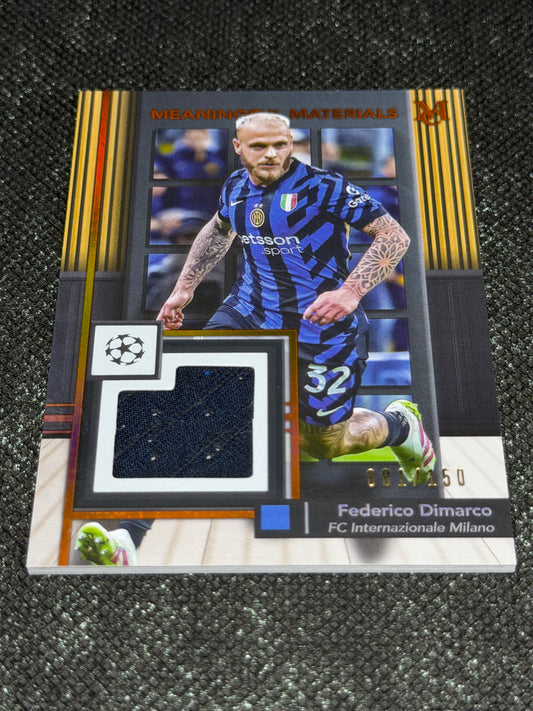 2024-25 Topps Museum Collection UEFA Club Competitions Meaningful Materials Relic Card 081/150 - Federico Dimarco