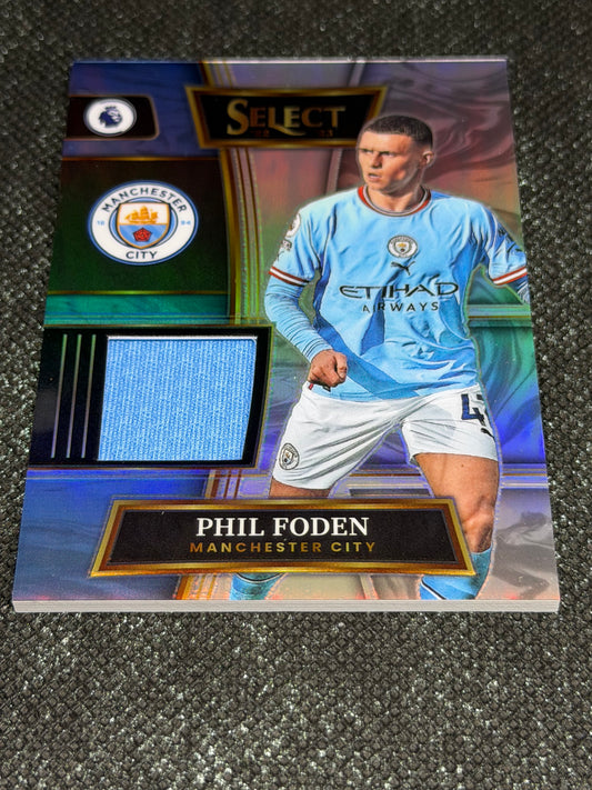 2022-23 Panini Select Premier League Soccer Swatches Silver Prizm - Phil Foden