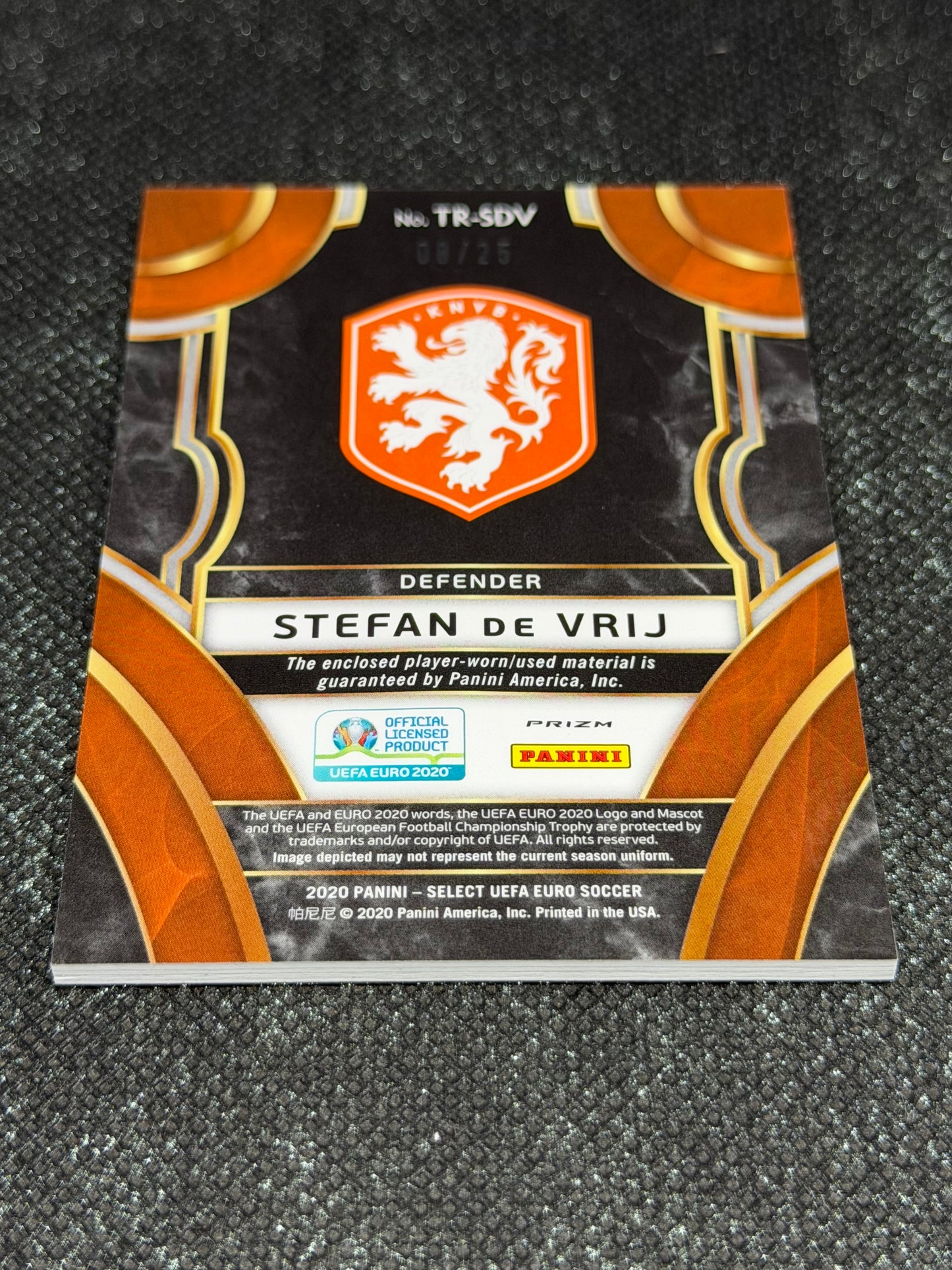 2020 Panini Select UEFA Euro Soccer Tie-Dye Triump Patch 08/25 - Stefan De Vrij