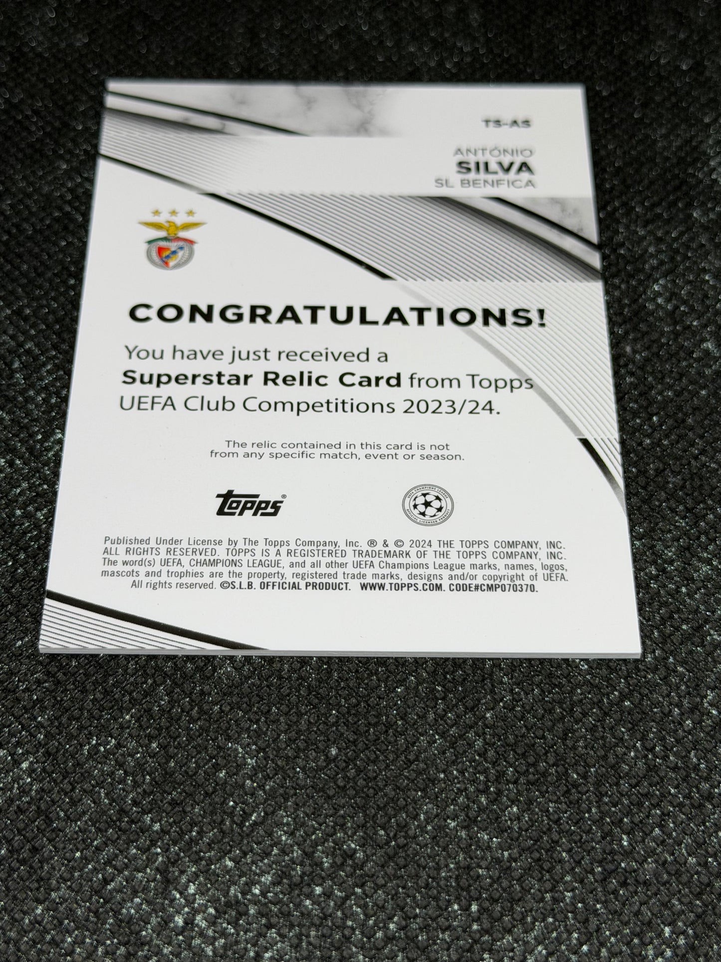 2023-24 Topps UEFA Club Competitions Supestar Relic Card - Antonio Silva