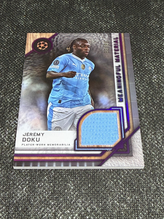 2024-25 Topps Museum Collection UEFA Club Competitions Meaningful Materials Relic Card 58/99 - Jeremy Doku