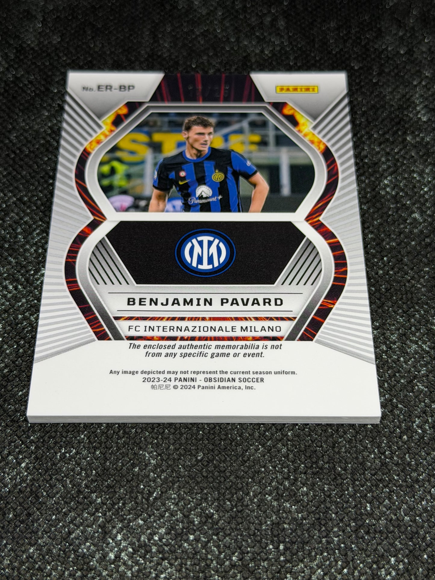 2023-24 Panini Obsidian Soccer Eruption Relic 15/25 - Benjamin Pavard