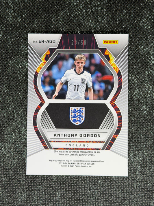 2023-24 Panini Obsidian Soccer Eruption Material 23/50 - Anthony Gordon