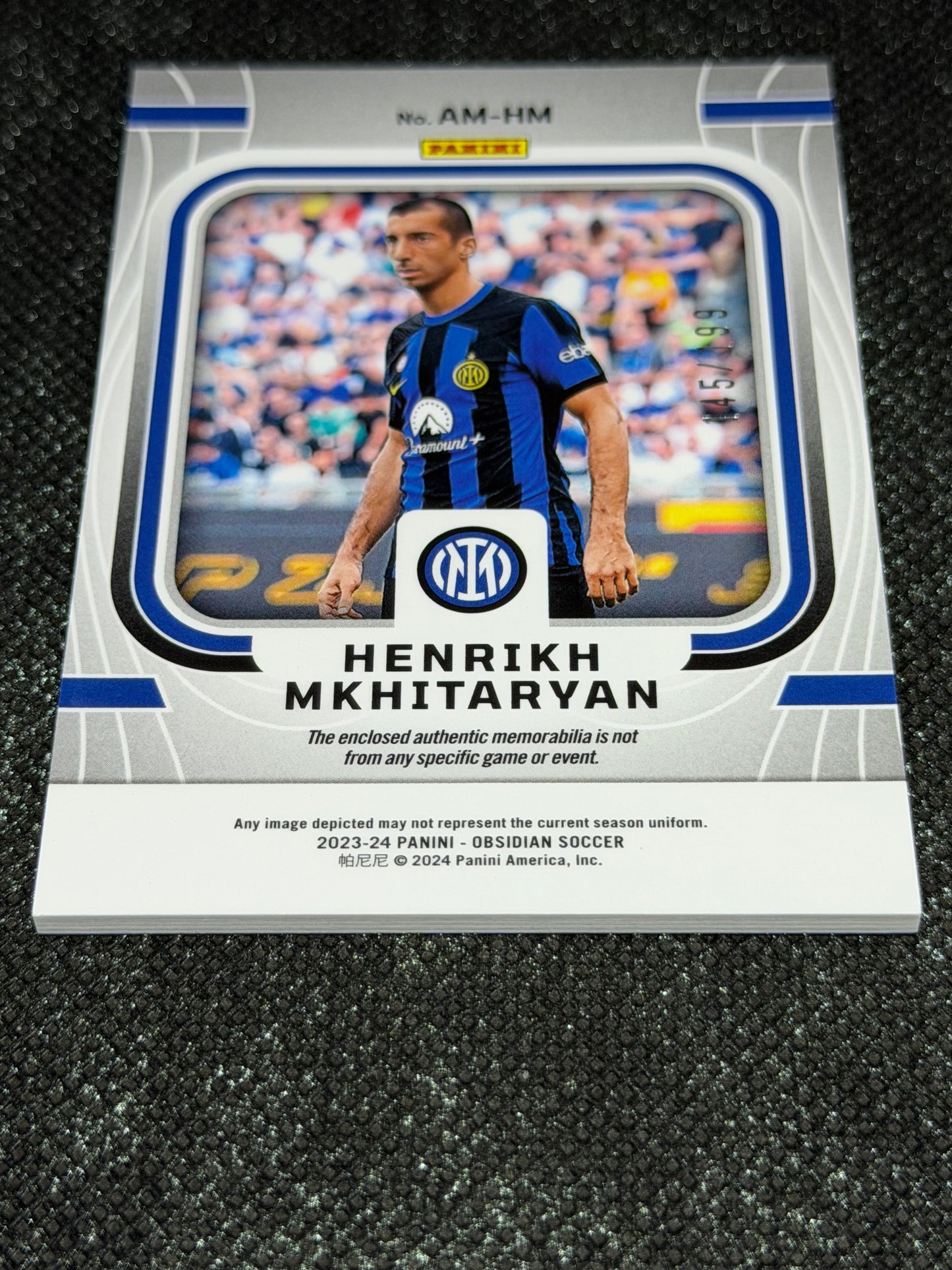 2023-24 Panini Obsidian Soccer Atomic Material Relic 145/199 - Henrikh Mkhitaryan