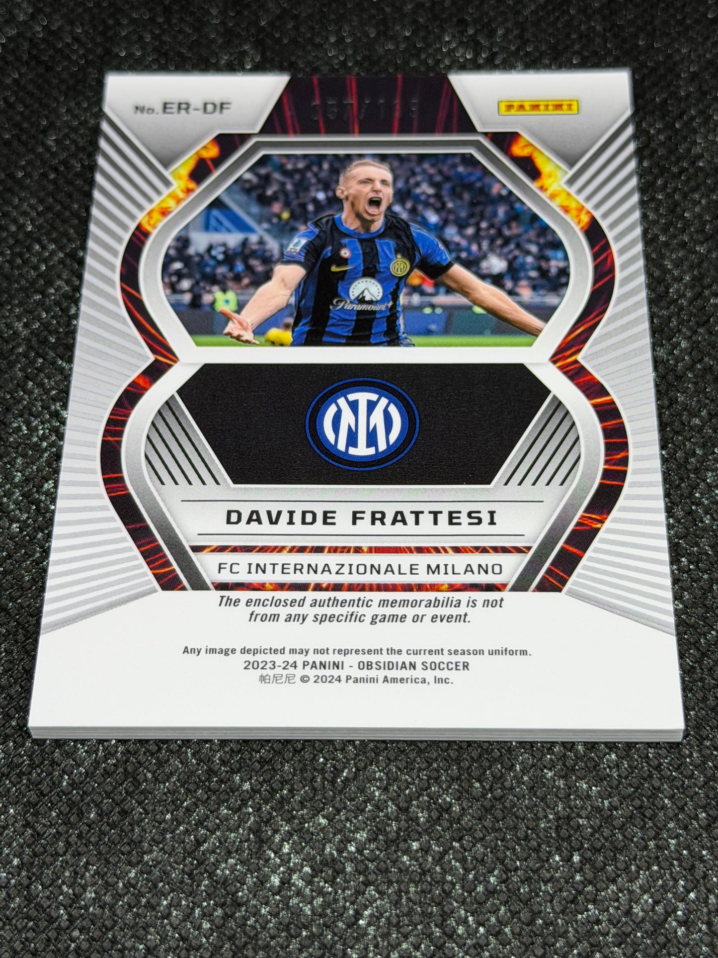2023-24 Panini Obsidian Soccer Eruption Relic 057/199 - Davide Frattesi