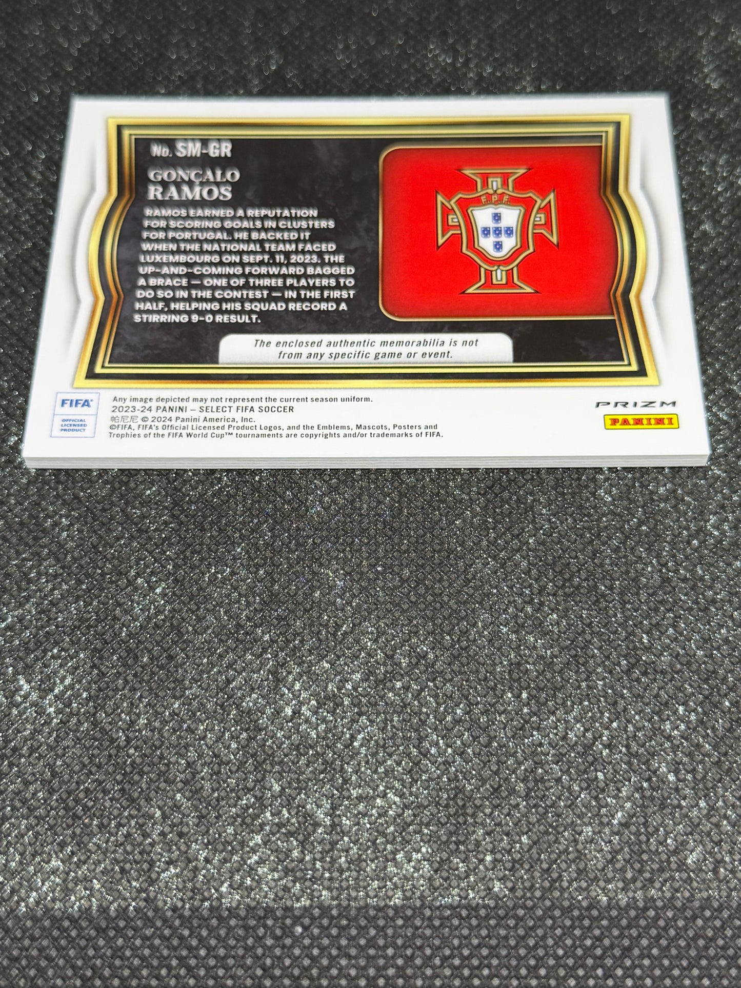 2023-24 Panini Select FIFA Soccer Swatches Silver Prizm - Goncalo Ramos