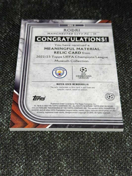 2022-23 Topps UEFA Champions League Museum Collection Meaningful Material Relic Card 66/75 - Rodri