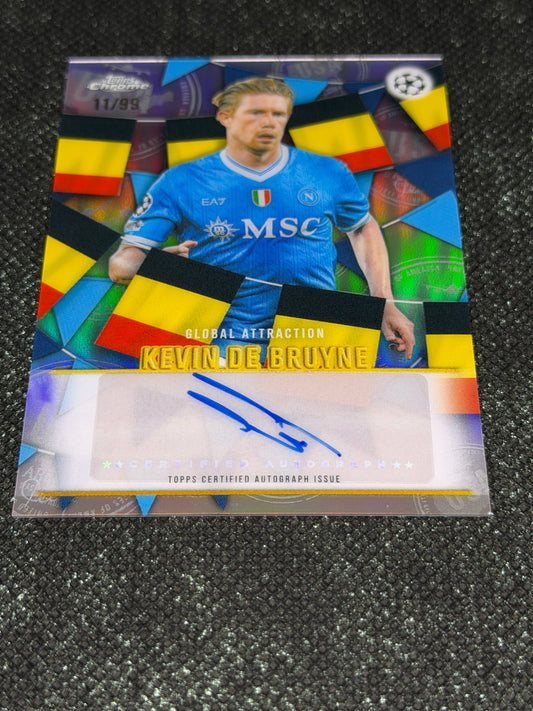 2025-26 Topps Chrome UEFA Club Competitions Global Attraction : Summer of 2026 Autograph Card 11/99 - Kevin De Bruyne