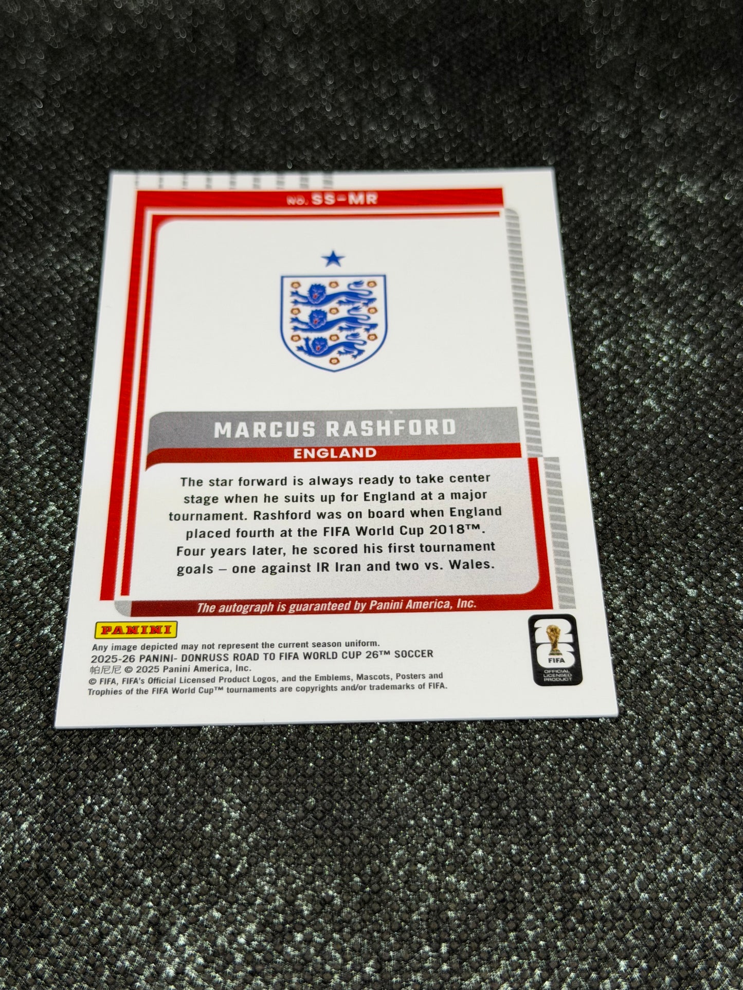 2025-26 Panini Donruss Soccer Road To World Cup 26 Soccer Signature Series - Marcus Rashford