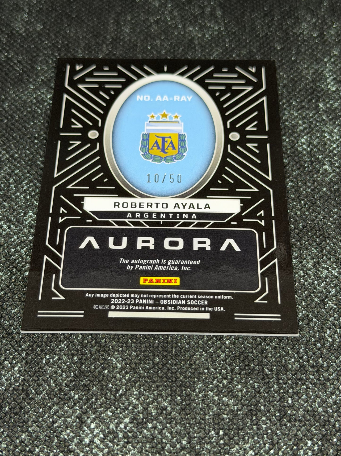 2022-23 Panini Obsidian Soccer Aurora Autographs Gold 10/50 - Roberto Ayala