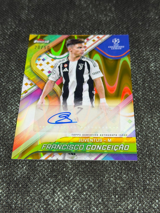 2024-25 Topps Finest UEFA Club Competitions Gold Autograph 20/50 - Francisco Conceicao
