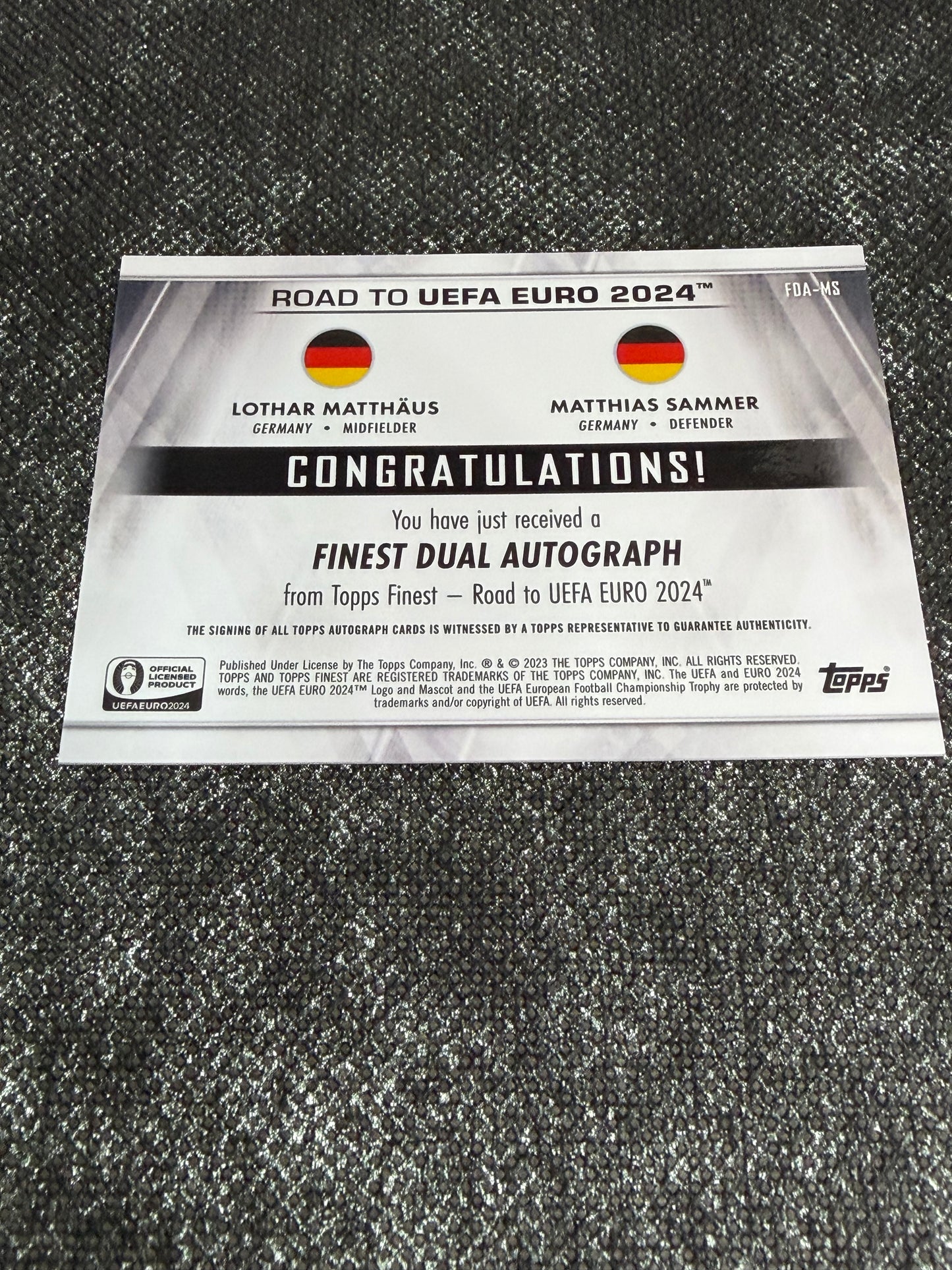 Topps Finest - Road to UEFA Euro 2024 Finest Dual Autograph - Lothar Matthaus & Matthias Sammer