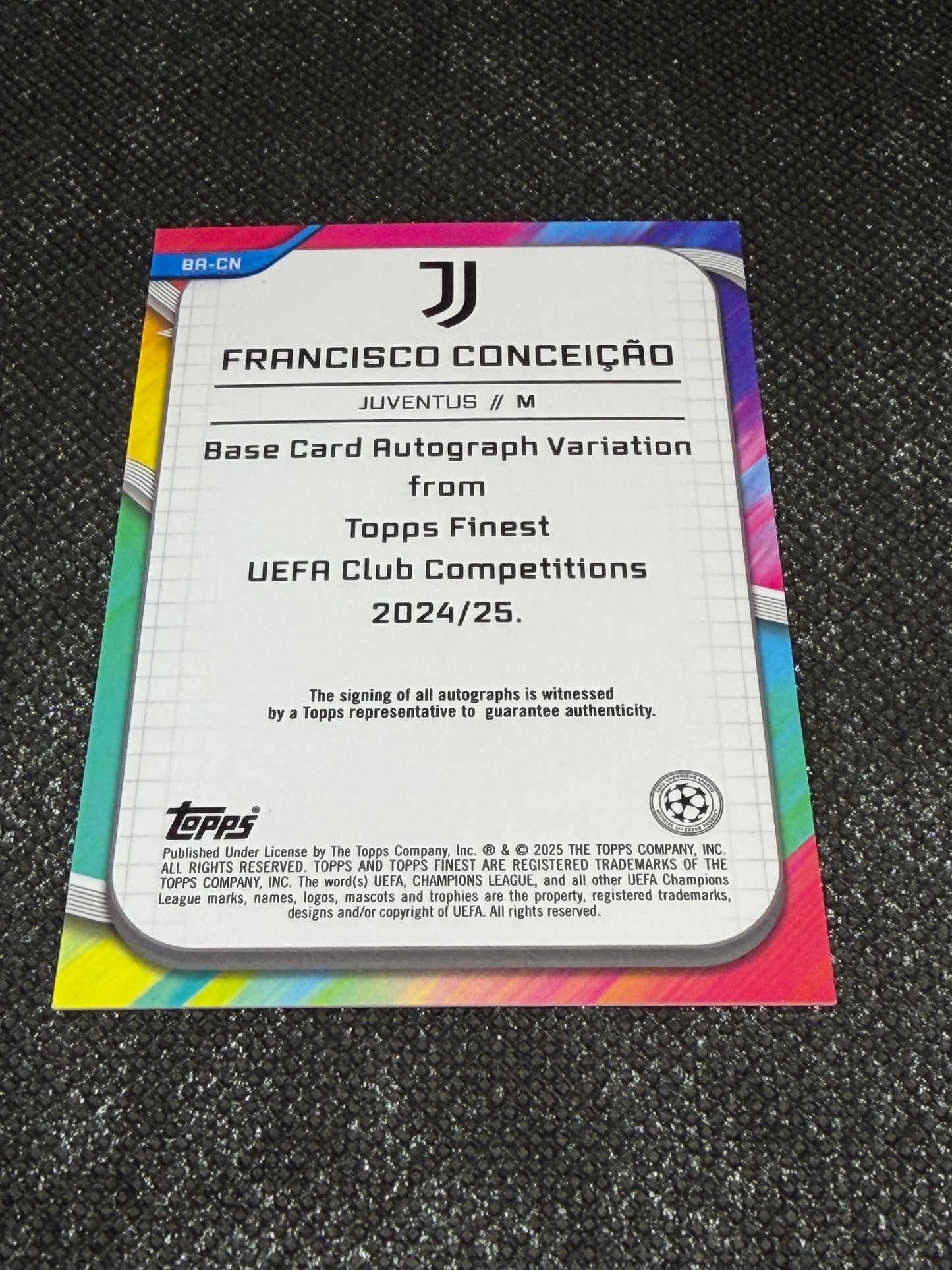 2024-25 Topps Finest UEFA Club Competitions Green Autograph 14/99 - Francisco Conceicao