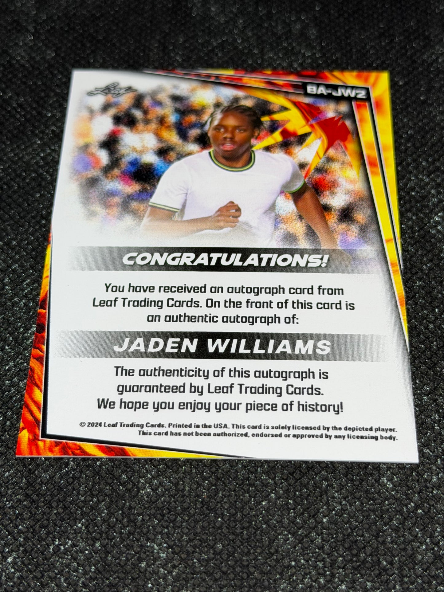 2024 Leaf Soccer Blaster Autograph - Jaden Williams