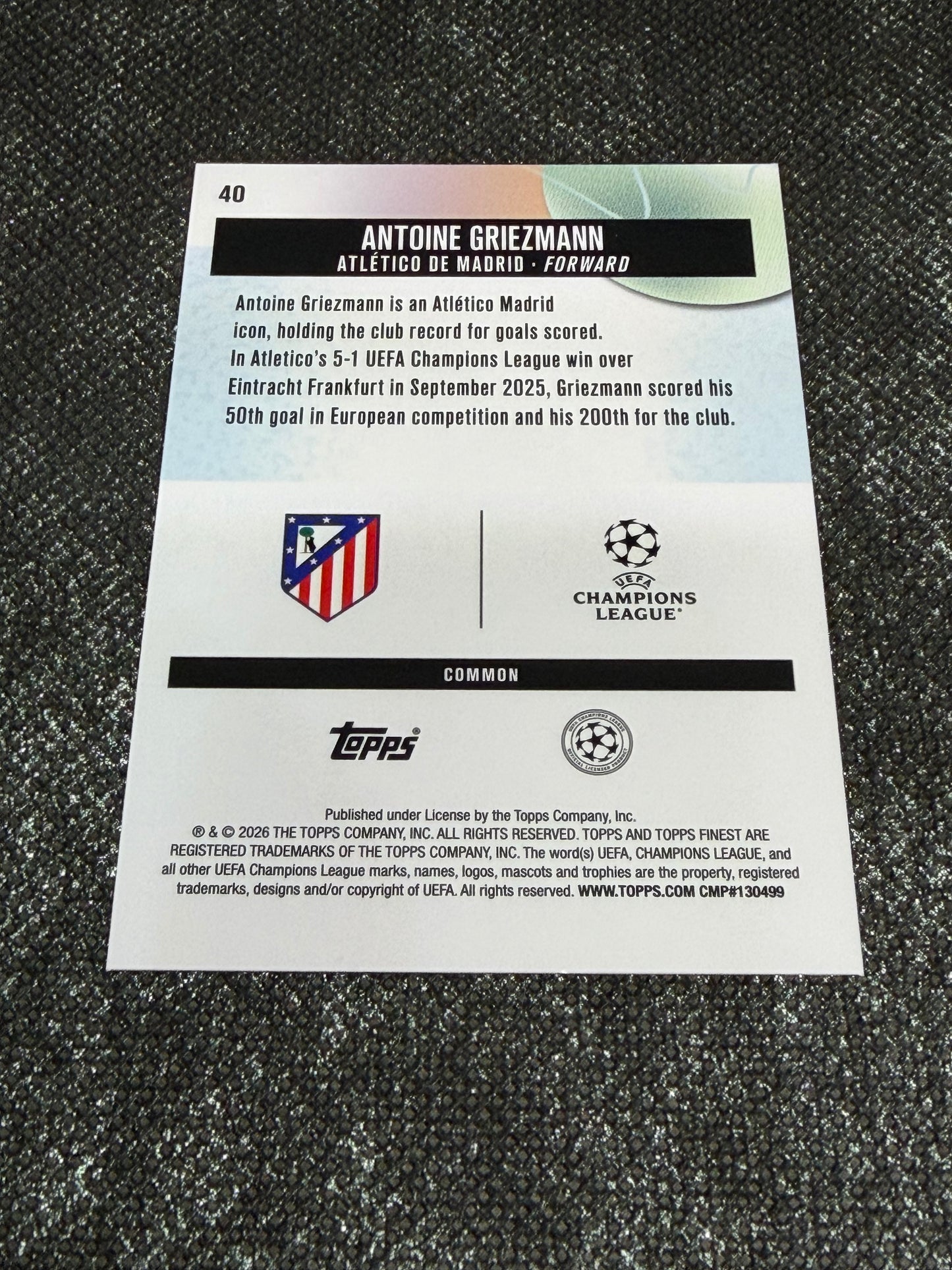 2025-26 Topps Finest UCC Oil Spill Insert (Case Hit - SSP) - Antoine Griezmann