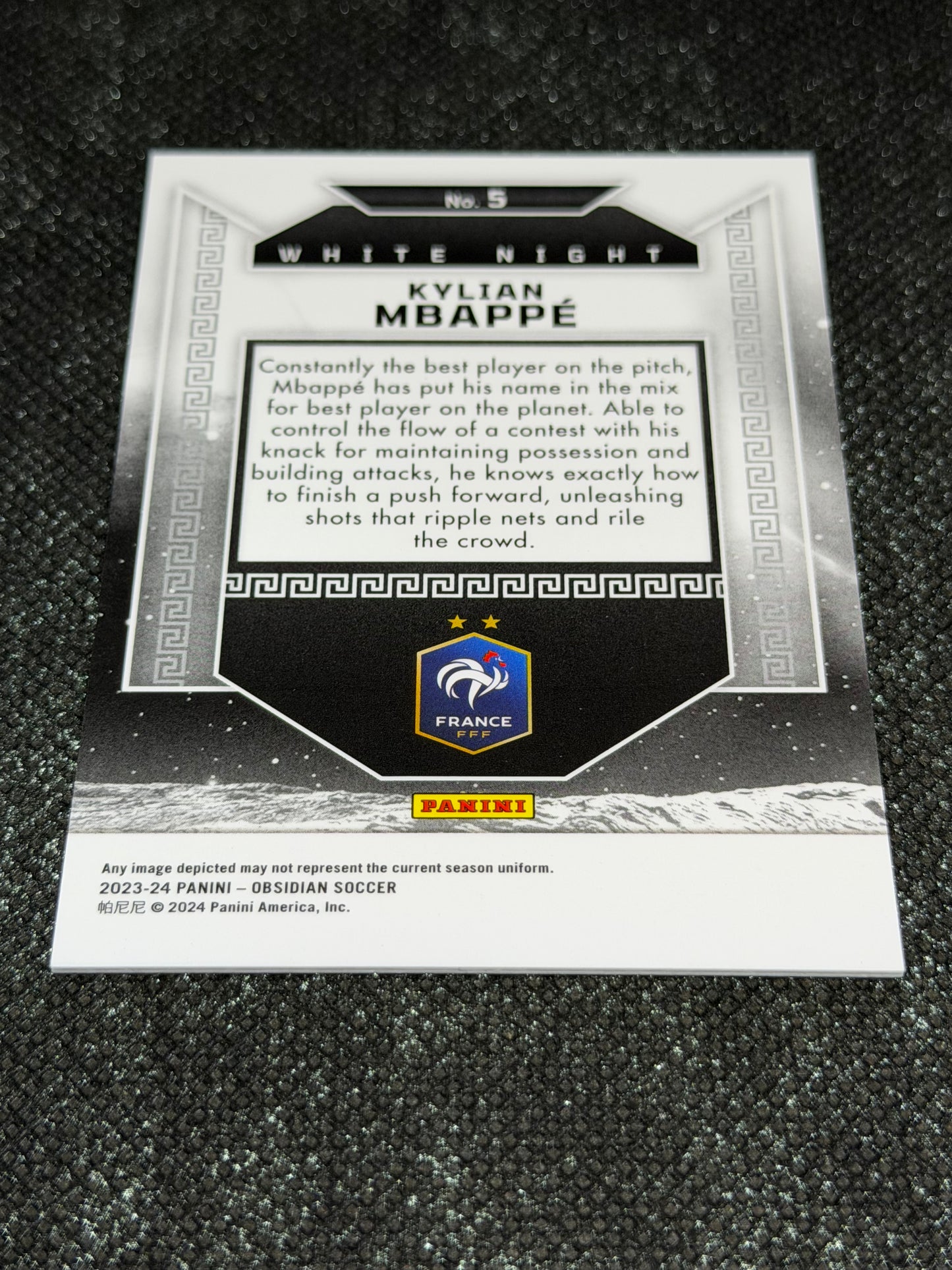 2023-24 Panini Obsidian Soccer White Night (Case Hit) - Kylian Mbappe