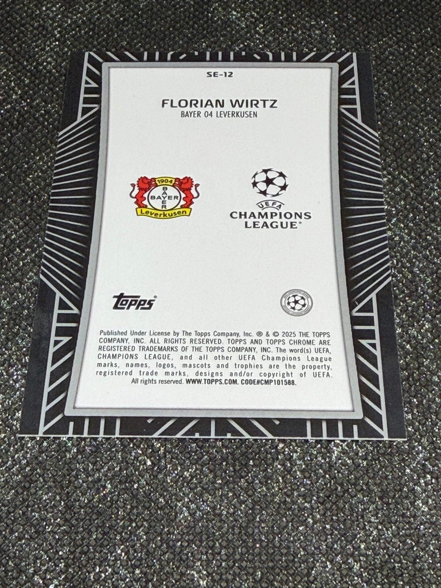 2024-25 Topps Chrome UEFA Champions League Shadow Etch Insert (Case Hit) - Florian Wirtz