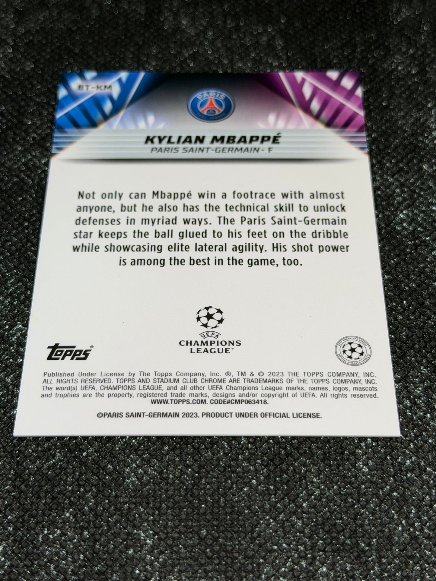 2022-23 Topps Stadium Club Chrome UCC Beam Team Insert (Case Hit) - Kylian Mbappe