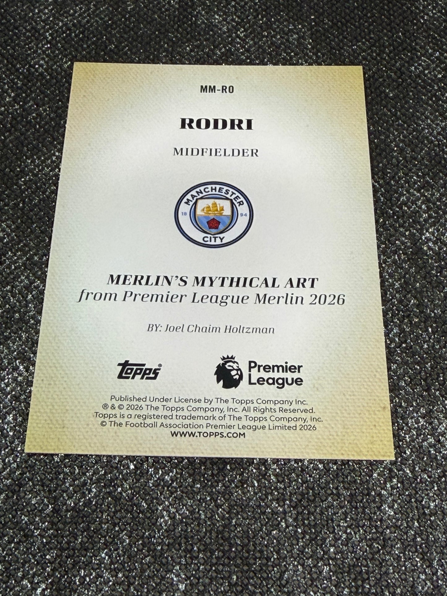 2025-2026 Topps Merlin EPL Merlin’s Mythical Art (Case Hit) - Rodri