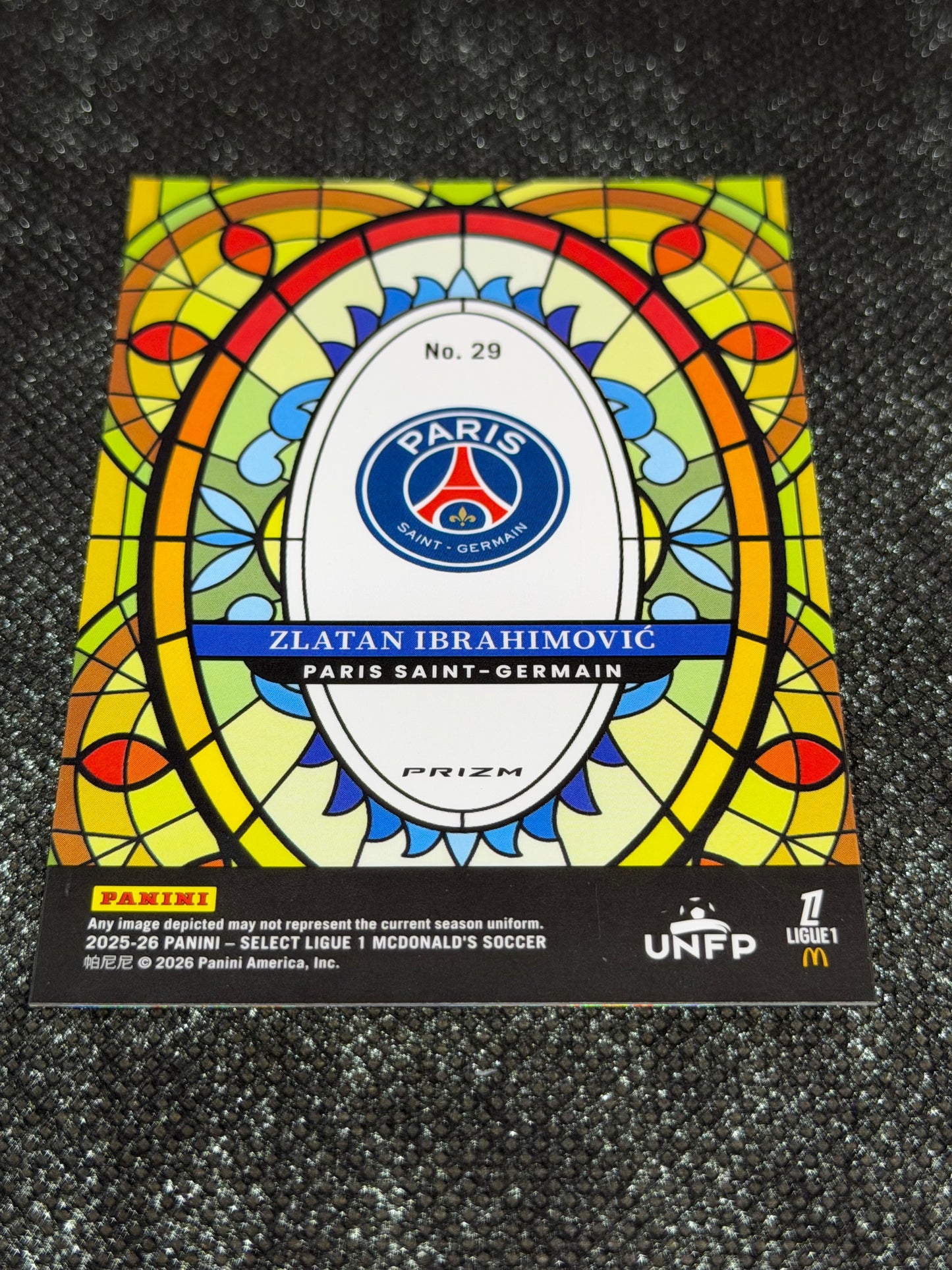2025-26 Panini - Select Ligue 1 McDonald's Soccer Stained Glass Insert (Case Hit) - Zlatan Ibrahimovic