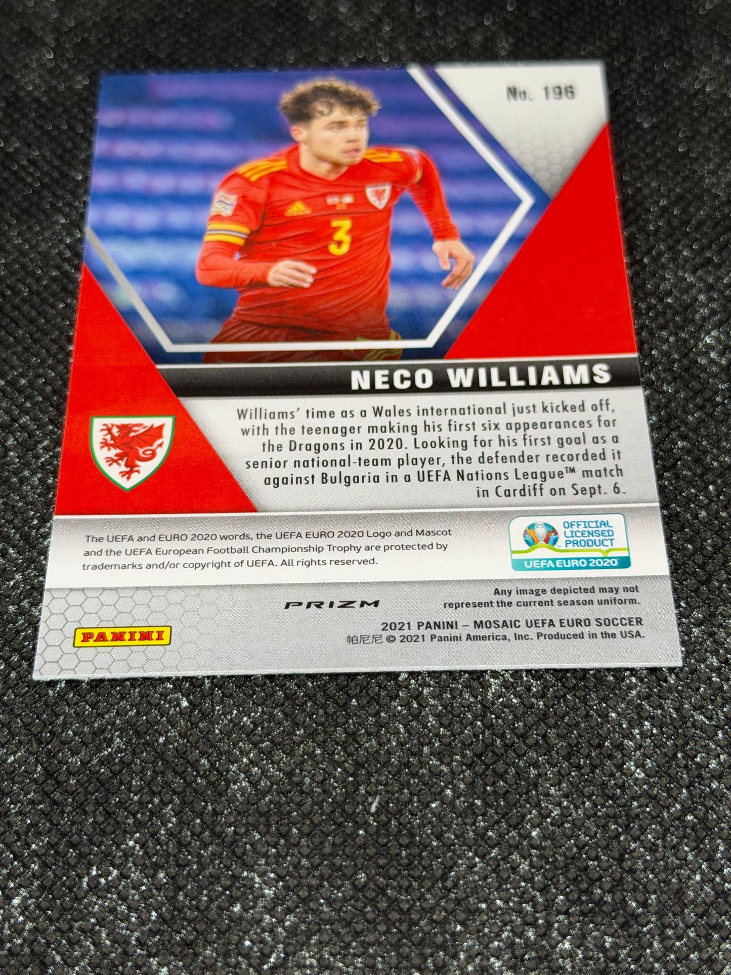 2021 Panini - Mosaic UEFA Euro Soccer Peacock Insert (Case Hit) RC - Neco Williams