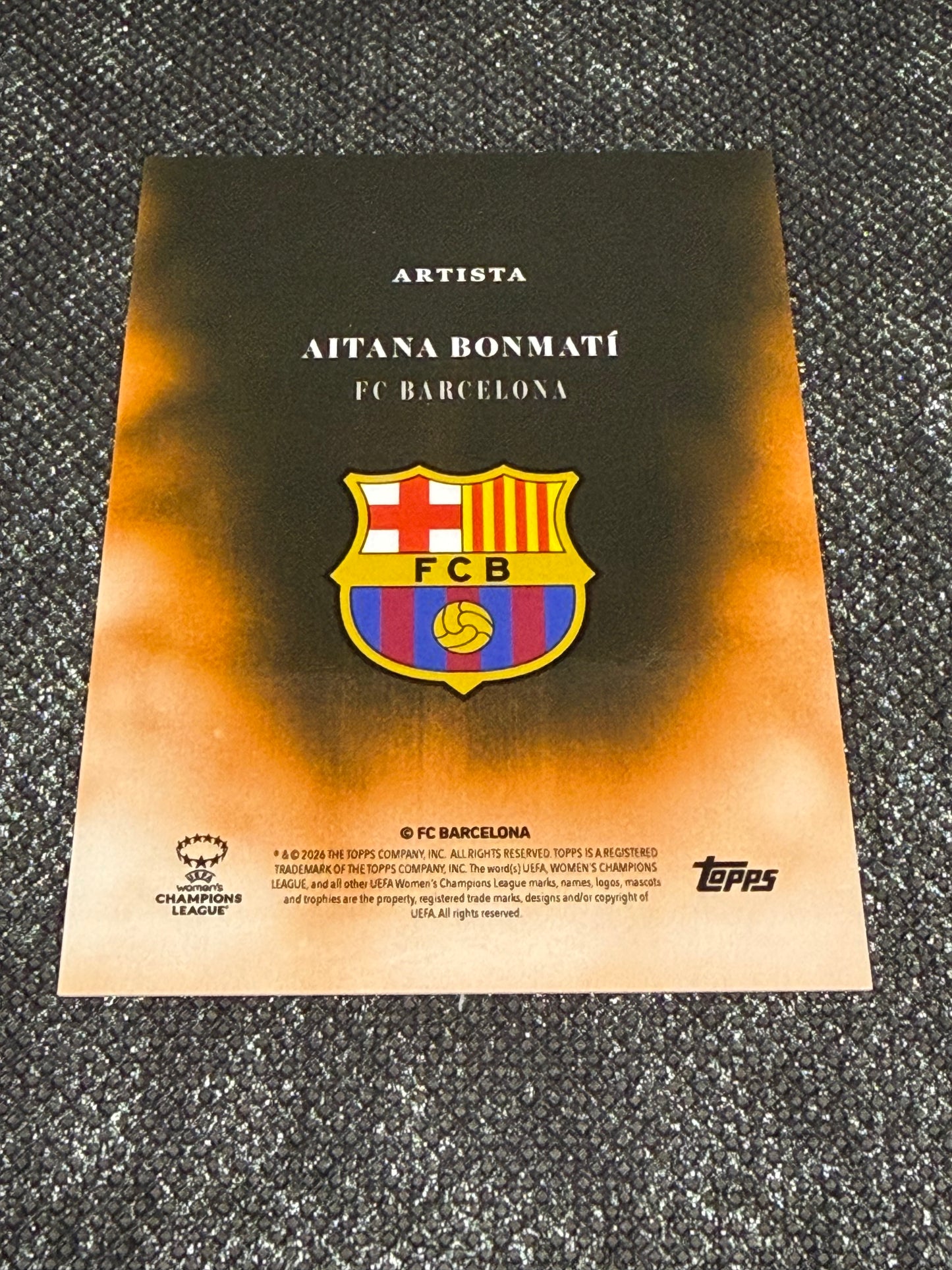 2025-26 Topps Simplicidad UWCL Artista Insert Orange 16/25 - Aitana Bonmati