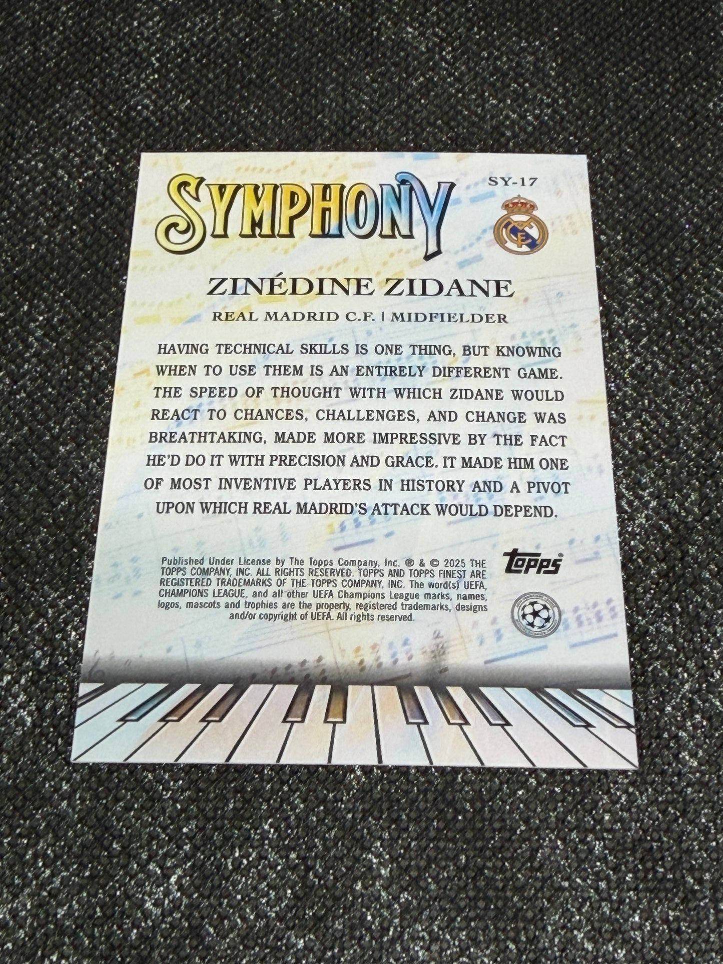 2024-25 Topps Finest UCC Symphony Insert Blue 076/150 - Zinedine Zidane