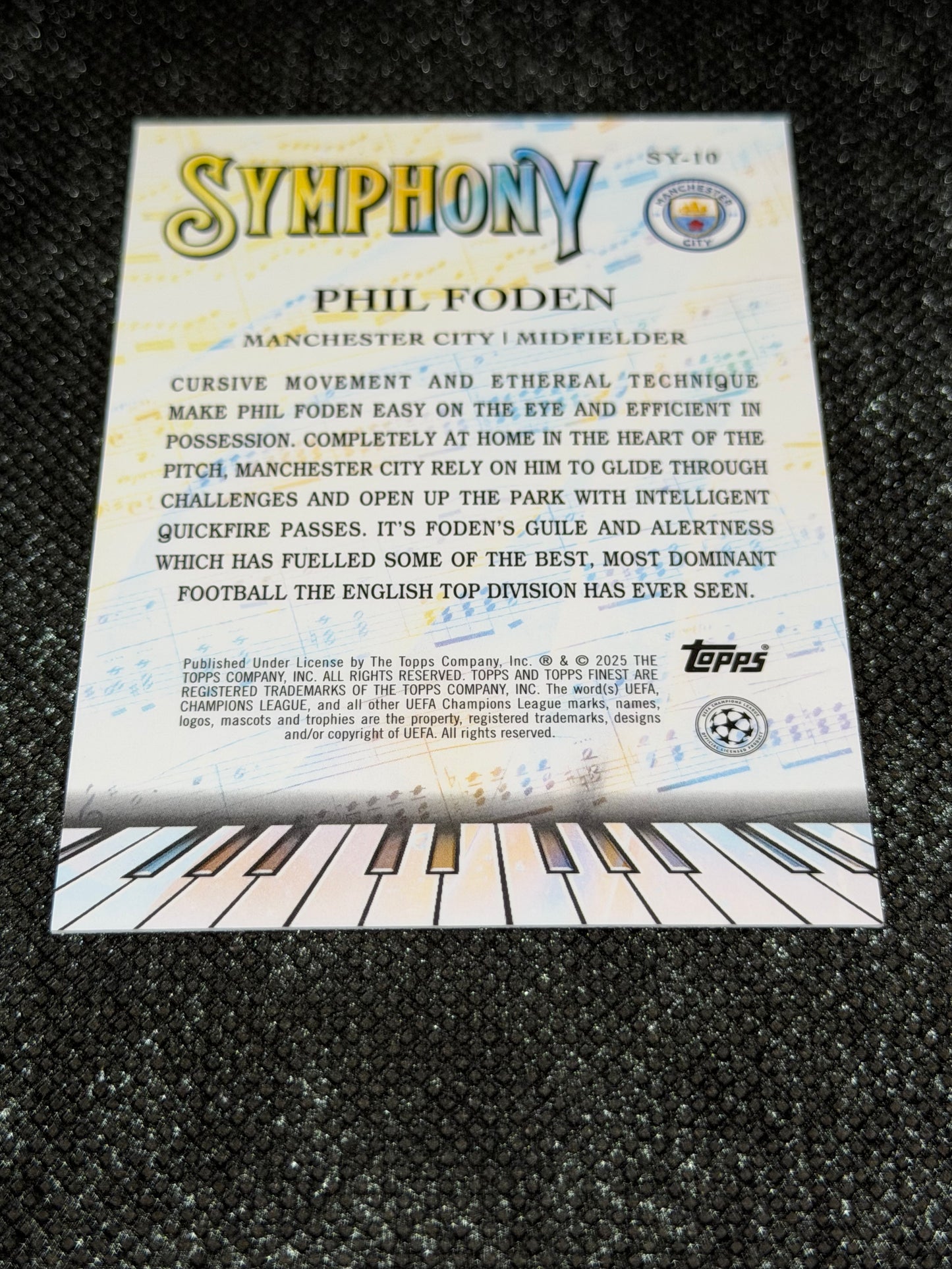2024-25 Topps Finest UCC Finest Symphony Insert Purple Refractor 054/299 - Phil Foden