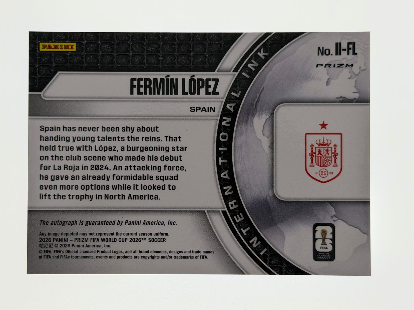 2026 Panini - Prizm FIFA World Cup 2026 Soccer International Ink Blue Shimmer SP - Fermin Lopez
