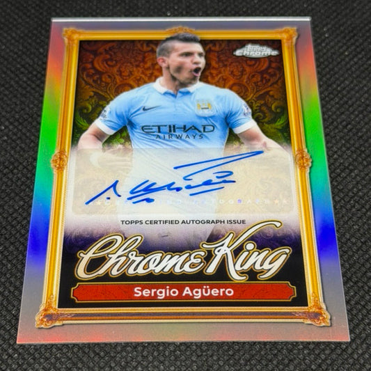 2025-26 Topps Chrome Premier League Chrome King Autograph SSP CASE HIT - Sergio Aguero