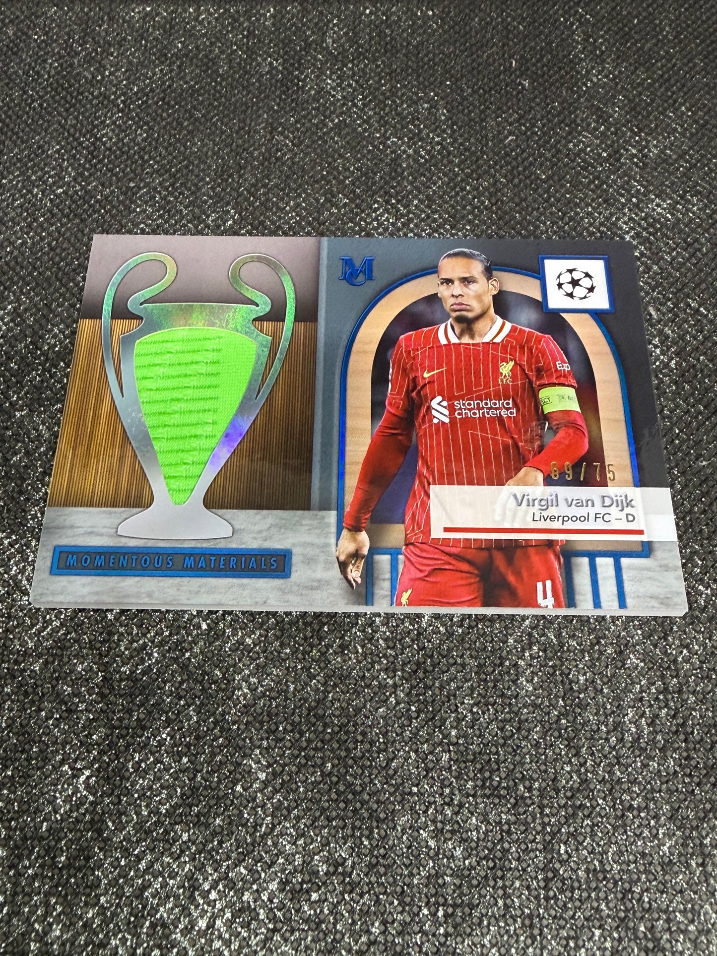 2024-25 Topps Museum Collection UEFA Club Competitions Momentous Relic Card 69/75 - Virgil Van Dijk