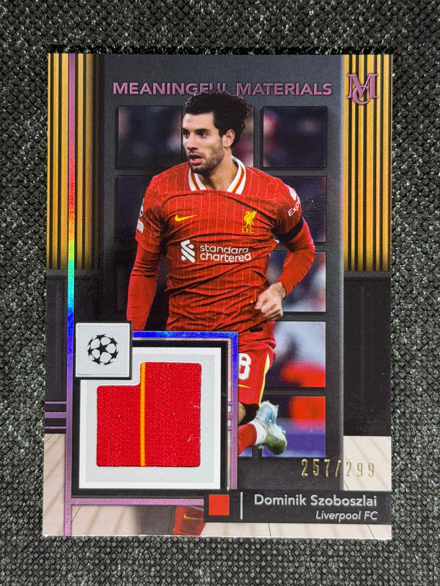 2024-25 Topps Museum Collection UEFA Club Competitions Meaningful Material Relic Card 257/299 - Dominik Szoboszlai