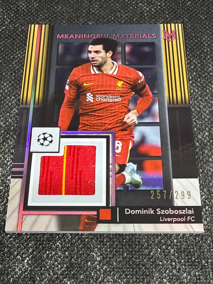 2024-25 Topps Museum Collection UEFA Club Competitions Meaningful Material Relic Card 257/299 - Dominik Szoboszlai