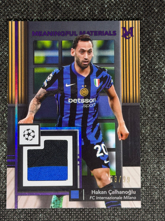 2024-25 Topps Museum Collection UEFA Club Competitions Meaningful Material Relic Card 68/99 - Hakan Calhanoglu
