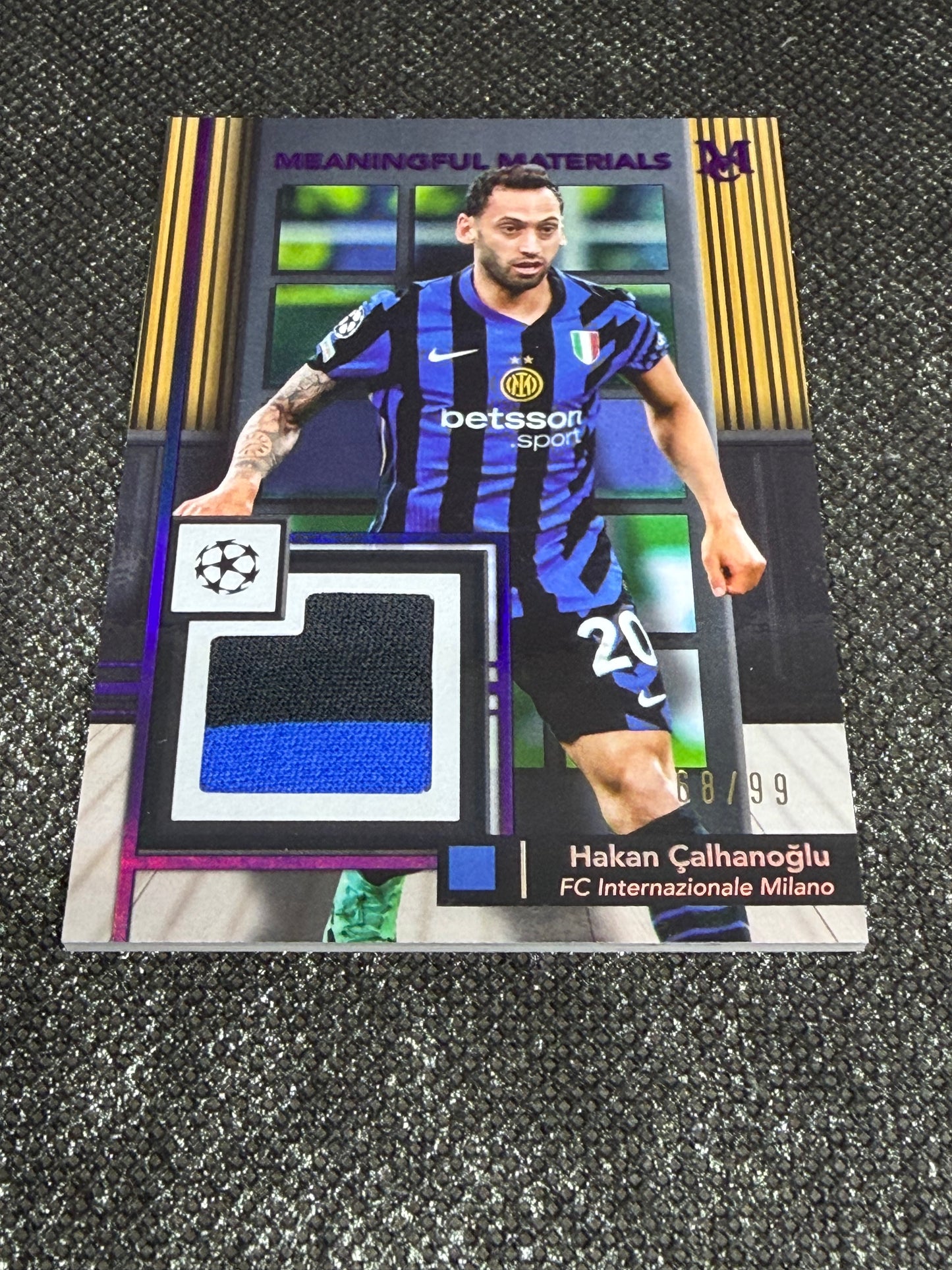 2024-25 Topps Museum Collection UEFA Club Competitions Meaningful Material Relic Card 68/99 - Hakan Calhanoglu