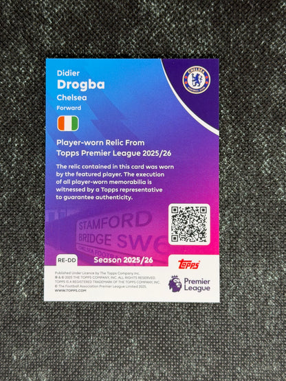2025-26 Topps Premier League Soccer Premier Relics Base - Didier Drogba