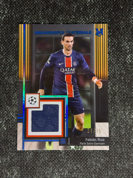 2024-25 Topps Museum Collection UEFA Club Competitions Meaningful Material Relic Card 34/75 - Fabian Ruiz