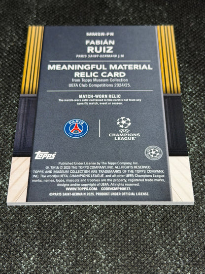 2024-25 Topps Museum Collection UEFA Club Competitions Meaningful Material Relic Card 34/75 - Fabian Ruiz