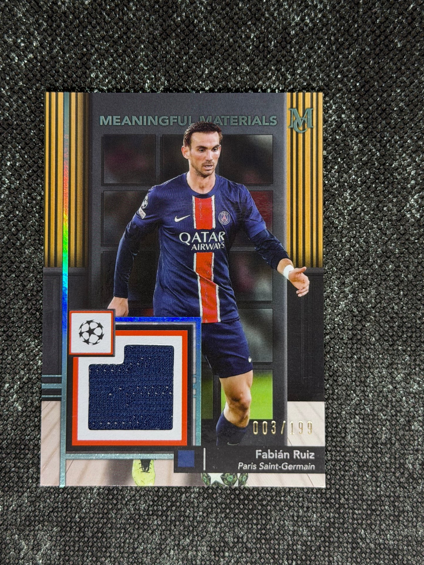 2024-25 Topps Museum Collection UEFA Club Competitions Meaningful Material Relic Card 003/199 - Fabian Ruiz