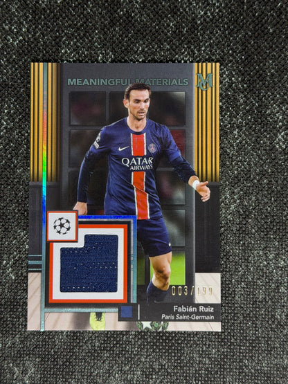 2024-25 Topps Museum Collection UEFA Club Competitions Meaningful Material Relic Card 003/199 - Fabian Ruiz