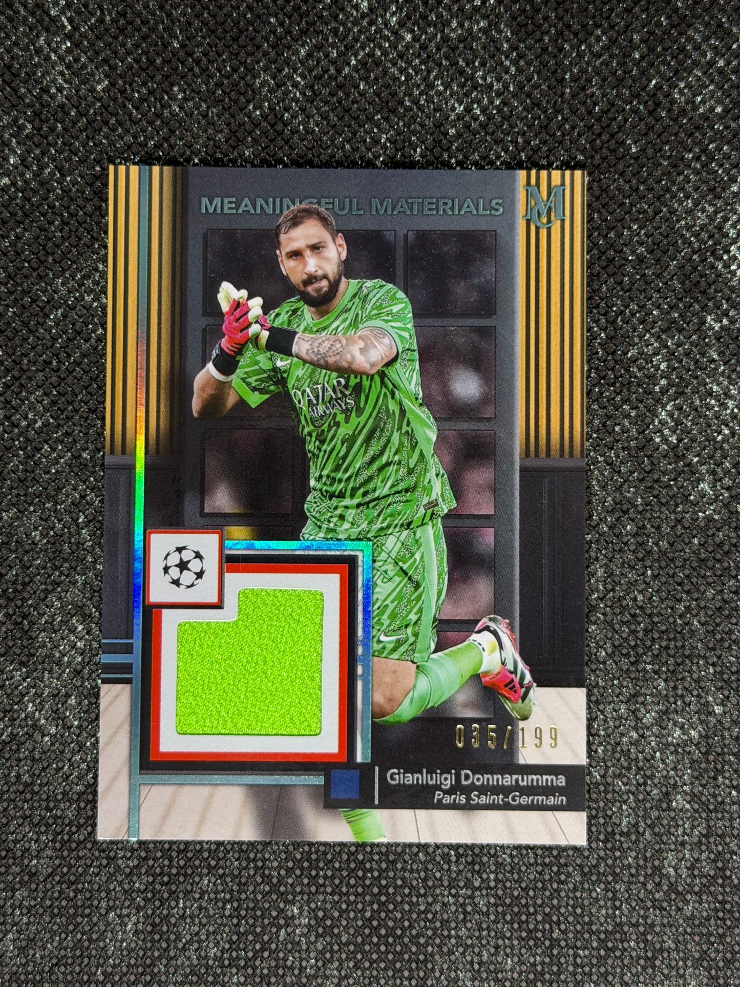 2024-25 Topps Museum Collection UEFA Club Competitions Meaningful Material Relic Card 035/199 - Gianluigi Donnarumma
