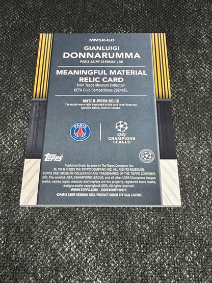 2024-25 Topps Museum Collection UEFA Club Competitions Meaningful Material Relic Card 035/199 - Gianluigi Donnarumma