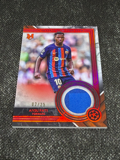 2022-23 Topps Museum Collection UEFA Club Competitions Meaningful Material Relic Card 02/25 - Ansu Fati