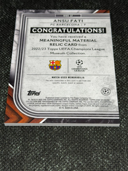 2022-23 Topps Museum Collection UEFA Club Competitions Meaningful Material Relic Card 02/25 - Ansu Fati