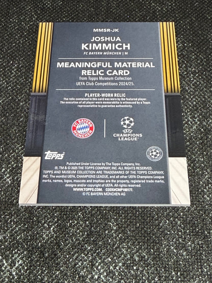 2024-25 Topps Museum Collection UEFA Club Competitions Meaningful Material Relic Card 159/299 - Joshua Kimmich